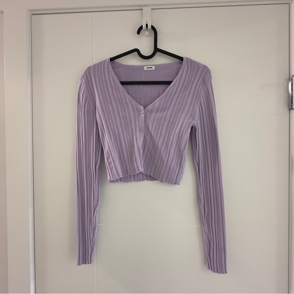 Garage Long Sleeved Cropped Cardigan